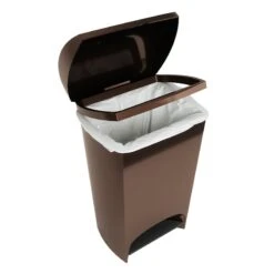 Two-Step Bronze Trash Can, 12gal -Furniture Store two step bronze trash can 12gal 2