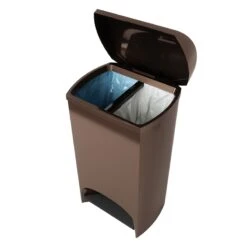 Two-Step Bronze Trash Can, 12gal -Furniture Store two step bronze trash can 12gal 3