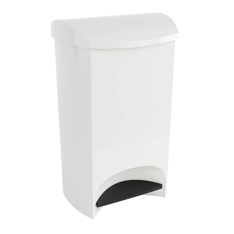 Two-Step White Trash Can, 12gal 1 Two-Step White Trash Can, 12gal