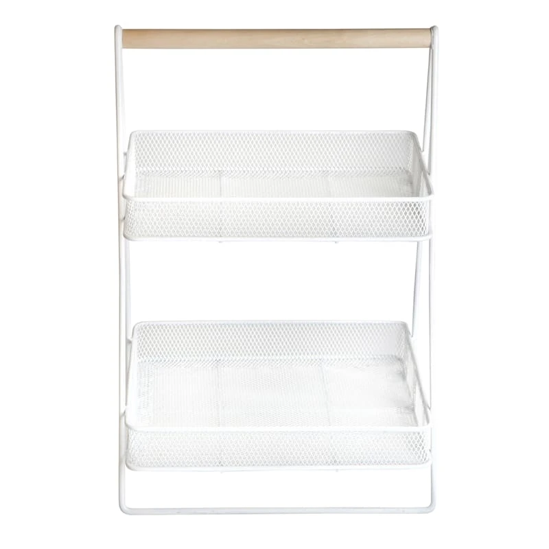 Ty Pennington 2-Tier Cozy Caddy, White Metal 2 Ty Pennington 2-Tier Cozy Caddy, White Metal - Image 2