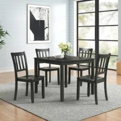 Uptown 5-Piece Dining Set, Black 13 Uptown 5-Piece Dining Set, Black -Furniture Store uptown 5 piece dining set black 6
