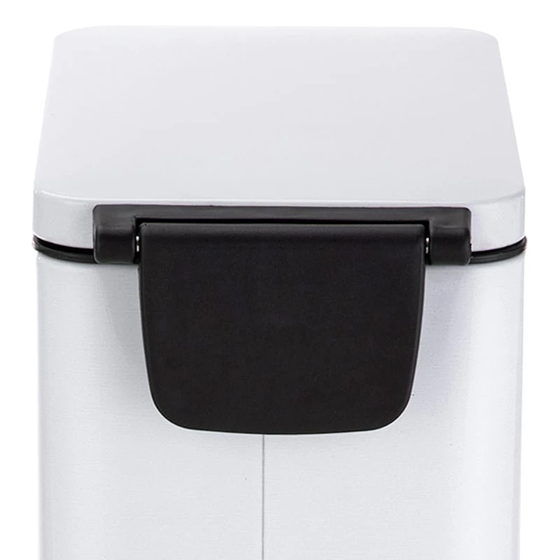 White Rectangle Pedal Bin, 9.7l 5 White Rectangle Pedal Bin, 9.7l - Image 5