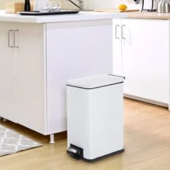 White Rectangle Pedal Bin, 9.7l 13 White Rectangle Pedal Bin, 9.7l -Furniture Store white rectangle pedal bin 9.7l 6