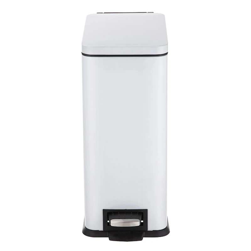 White Rectangle Pedal Bin, 9.7l 1 White Rectangle Pedal Bin, 9.7l