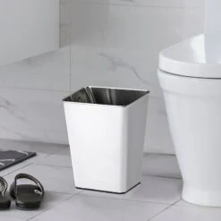 White Stainless Steel Open Top Bin, 11.7l 9 White Stainless Steel Open Top Bin, 11.7l -Furniture Store white stainless steel open top bin 11.7l 4