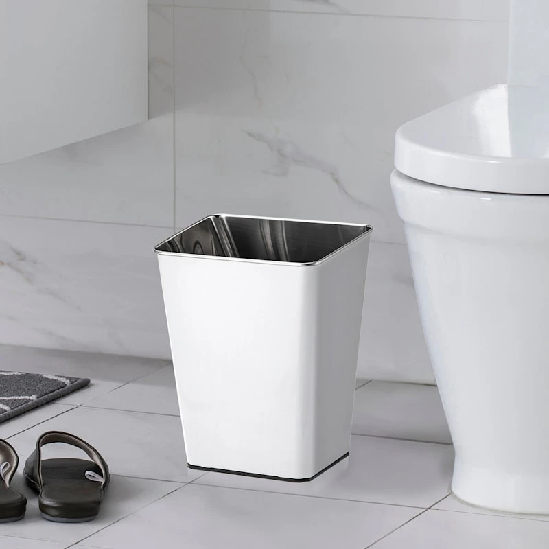 White Stainless Steel Open Top Bin, 11.7l 5 White Stainless Steel Open Top Bin, 11.7l - Image 5