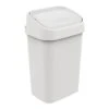 White Storage Rectangle Swing Lid Trash Bin, 50l