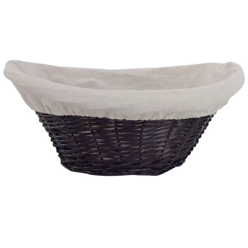 Willow Laundry Basket With Liner, Black 1 Willow Laundry Basket With Liner, Black