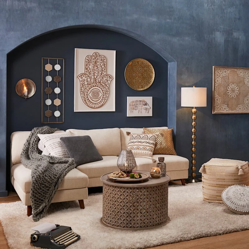 Wood Cutout Drum Coffee Table 2 Wood Cutout Drum Coffee Table - Image 2