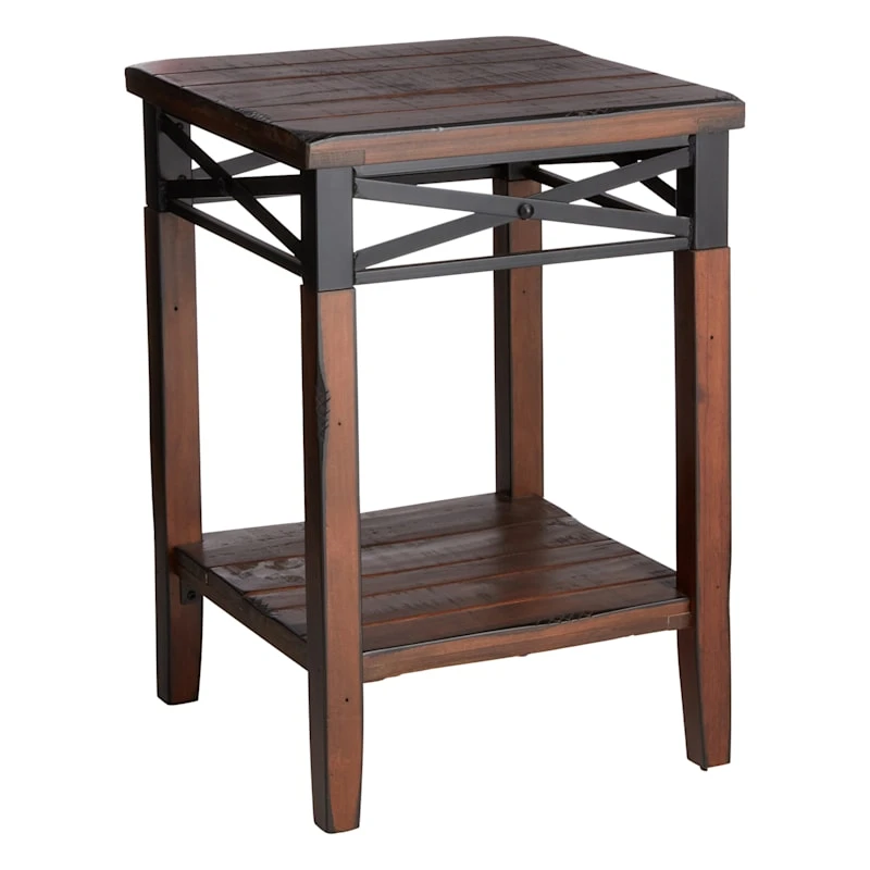 Wood & Metal X Band Plant Stand 1 Wood & Metal X Band Plant Stand