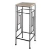 Wood Top Plant Stand With Metal Frame, Medium