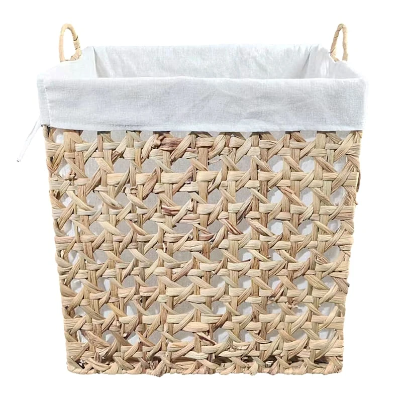 Woven Water Hyacinth Wicker Laundry Hamper, Medium 1 Woven Water Hyacinth Wicker Laundry Hamper, Medium